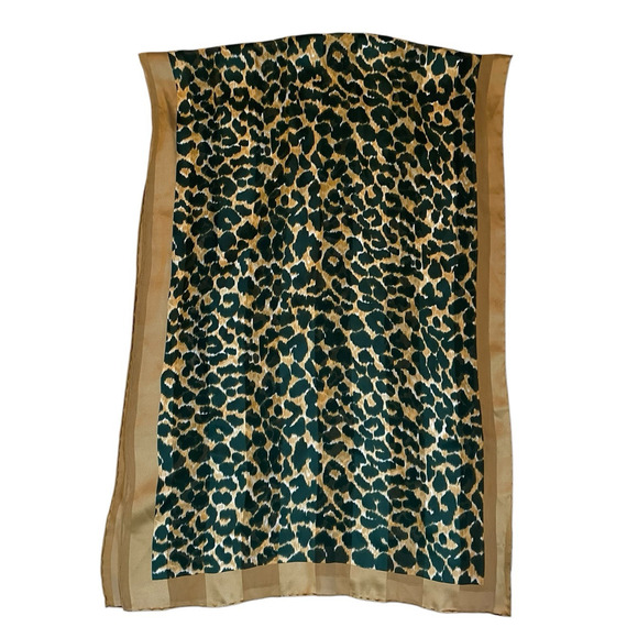 Vintage Tanner Scarf Animal Print Retro 1970s Mob Wife Grandma 21x60 Silky Feel - Picture 1 of 5
